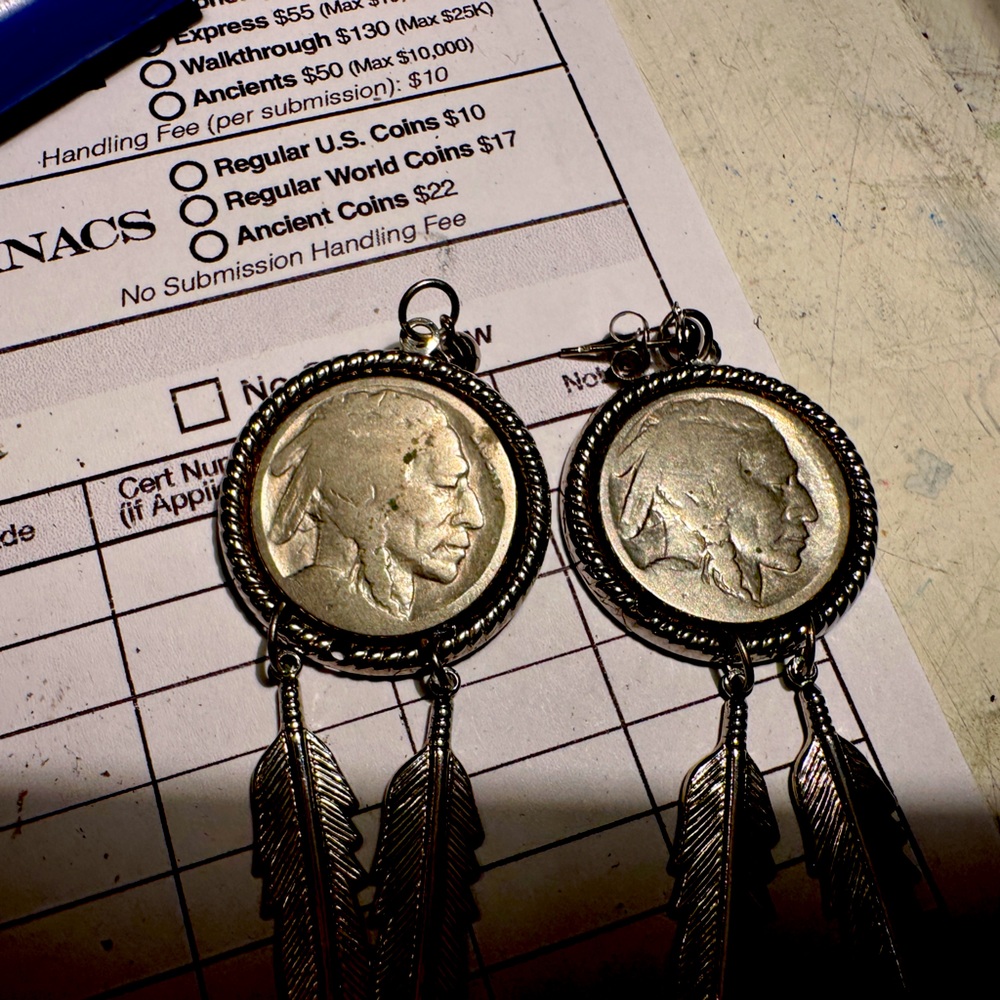 Buffalo nickel earrings